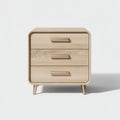 Wooden nightstand with three drawers for bedroom storage 46 x 40 x 45cm