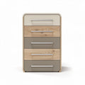 Wooden five-drawer storage cabinet with metal handles in neutral colors 60 x 40 x 80cm