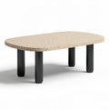 Terrazzo coffee table in beige and black 150 x 80 x 40cm for living room