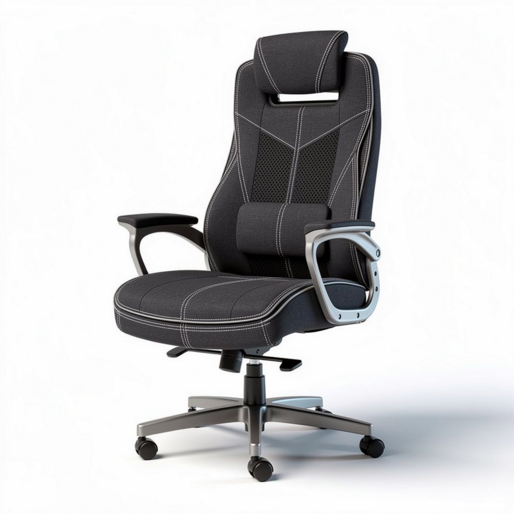Ergonomic office chair with adjustable headrest and lumbar support 120 x 60 x 70cm