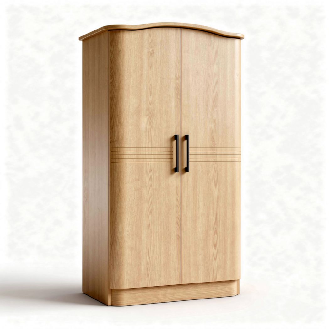 Wooden wardrobe with double doors for storage and organization 150 x 80 x 40cm