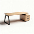 Wooden desk with metal legs and storage drawer 150 x 70 x 75cm