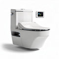 Smart toilet with integrated bidet function touchscreen control white ceramic 80 x 40 x 45cm